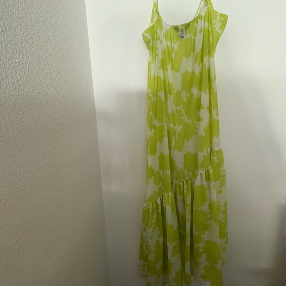 A/X Armani Exchange High Low Dress in Lime and White eco viscose rare size 6 - Picture 4 of 9
